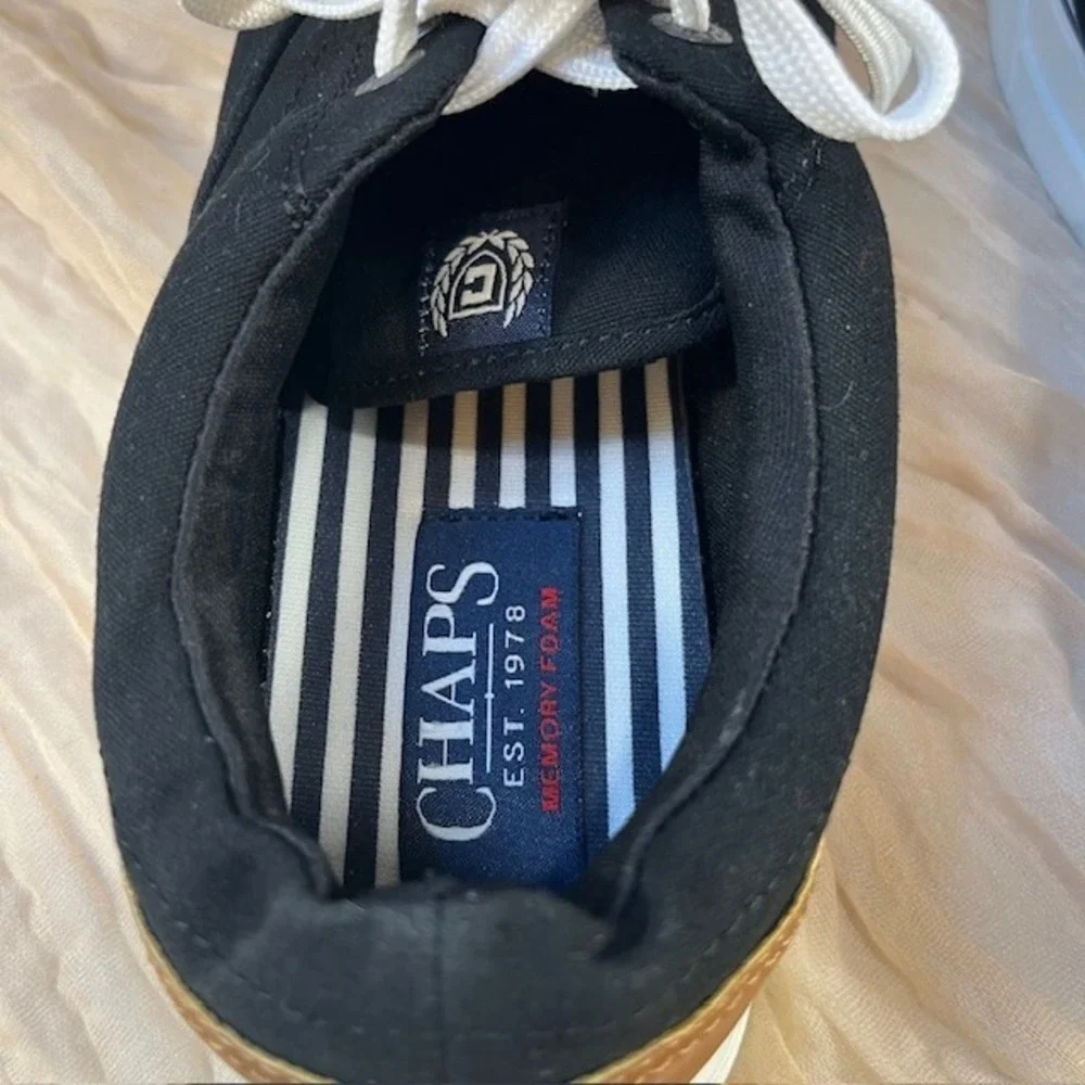 Chaps Mens Low Profile Black/White Canvas Shoes Size‎ 7.5 NWOB